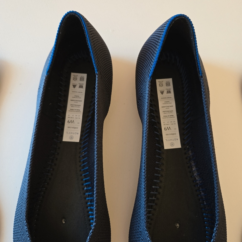 Rothys "THE POINT" Maritime Navy Slip On Comfort Ballet Flat Shoe Women's US 9 - Picture 11 of 16